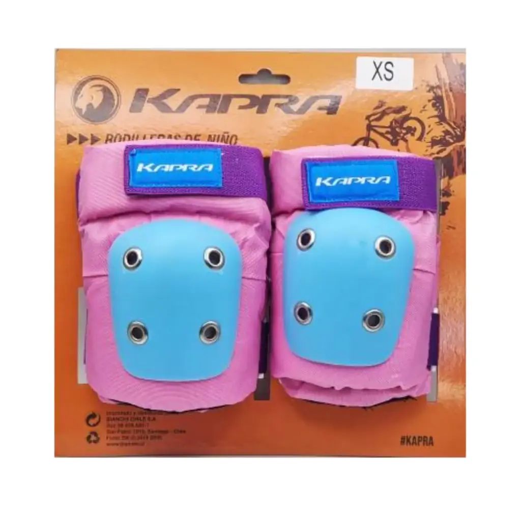 Protecciones Kapra Kid niña celeste/rosado XS 