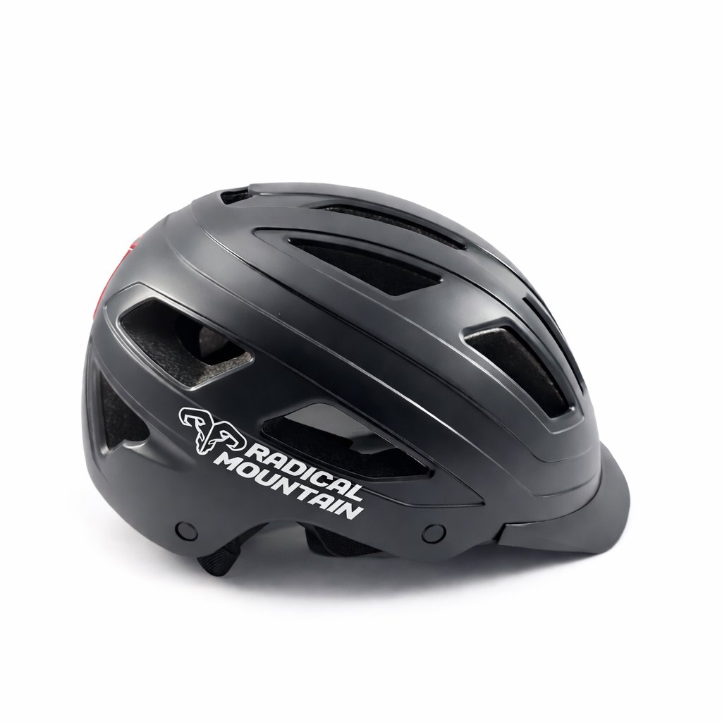[CAS-RAD-CON-N] Casco Urbano Radical Mountain con luz trasera Negro 59-61cm