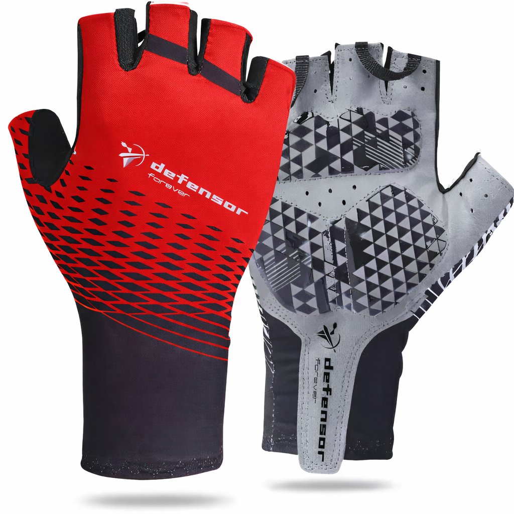 [GUA-DEF-ACO-R3] Guantes cortos Defensor forever Acolchados Rojo,M