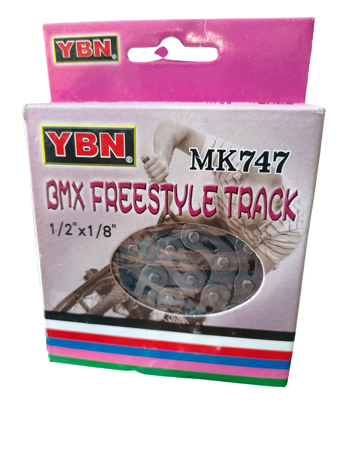 [CAD-YBN-MK7-P] Cadena 112L BMX YBN MK747 Plata 1/2" x 1/8"